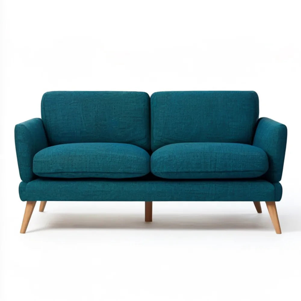 Turkusowa sofa dwuosobowa z tapicerką poliestrową 145 x 78 x 82 cm