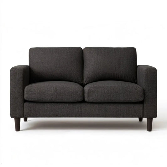 Sofa dwuosobowa grafitowa z ciemnobrązowymi nogami, 152 × 84 × 86 cm