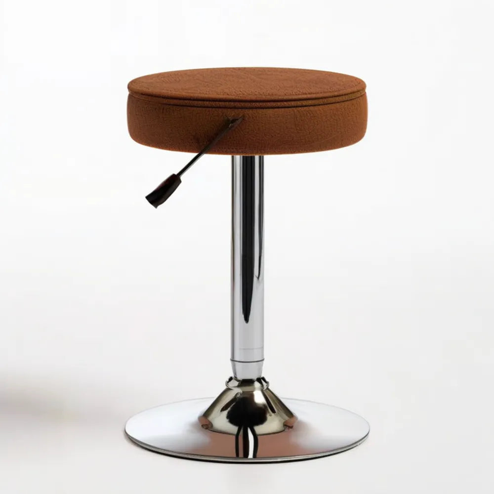 Brązowy stołek obrotowy z regulacją wysokości, Ø 37 cm, 45–60 cm