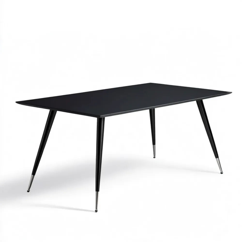 Prostokątny stół z blatem MDF i stalowymi nogami Czarny/Srebrny 120 × 70 × 75 cm